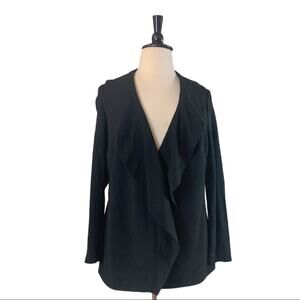 Christopher & Banks Ruffle Front Black Blazer Long Sleeve Women's Size 1X Plus